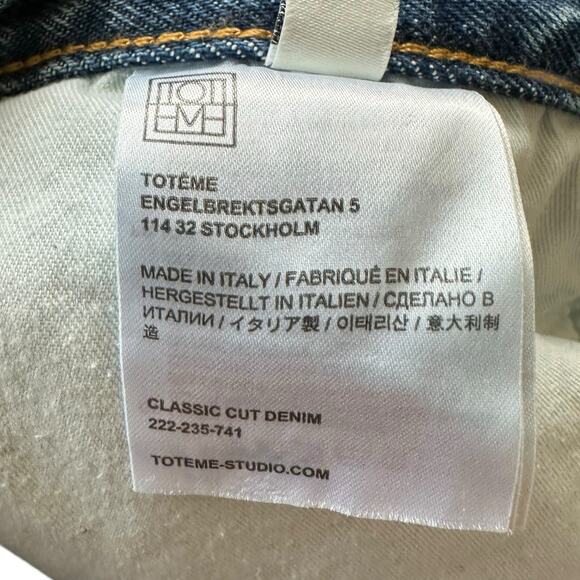 TOTEME Classic Cut Denim Light Wash Ankle Frayed Denim Jeans Women's Size 27 - Picture 10 of 14